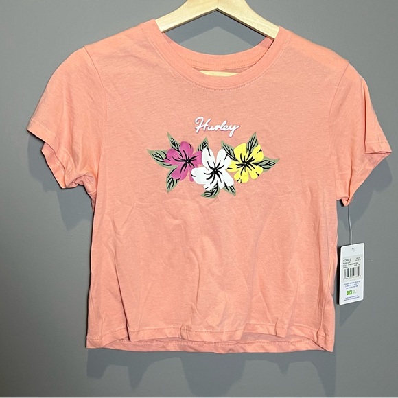 Hurley Women's Peach Floral Graphic Tee - Picture 1 of 5